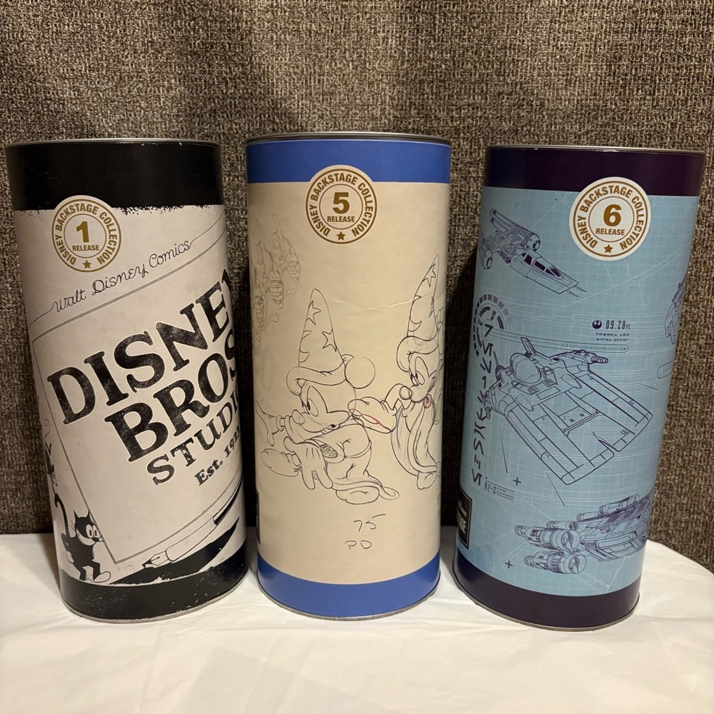 Disney Store Disney Studios Collectible Canister Set of 3‎ Artsy Mickey Mouse